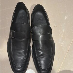 Boss Classic Black Leather Loafers